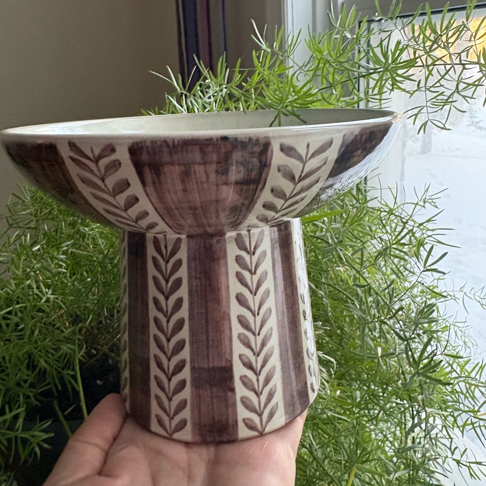 Sweden rare Handcrafted Ceramic Pedestal Bowl